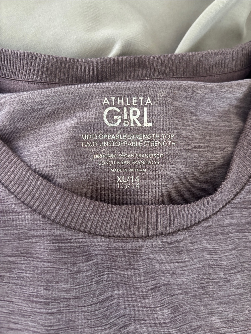 Athleta Girl Lavender Heather Crewneck Active Top
